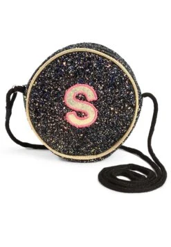 Next Initial Glitter - Schoudertas - Black S
